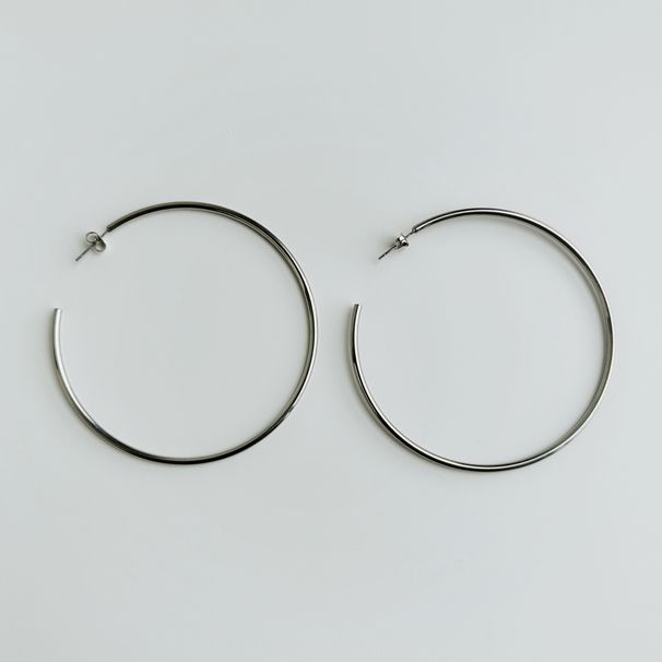Women’s Jewelry Set Fashion Niche INS Retro Titanium Steel Simple 65MM Exaggerated Thin Earrings_ipsvogv.com