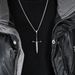 Retro knight ancient sword weapon cross necklace sword self defense spike titanium steel pendant functional jewelry_ipsvogv.com