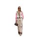 Women's clothing casual fashion all-match linen printed macaron long-sleeved suit_ipsvogv.com
