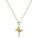 Gold Color Shiny Zircon Crown Cross Pendant Necklace for Women Fashion Sweet Girls Party Choker Jewelry_ipsvogv.com