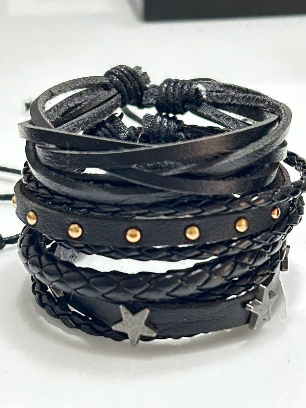 2025 Men's Tree Of Life Woven Leather Bracelet Punk Style Multi-layer Hip-hop Trendy Design_ipsvogv.com