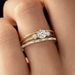 New Gold Zircon Ring With High-end Commuting And Simple Three Piece Set For Women_ipsvogv.com