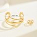 Geometric light luxu style ring set, personalized and versatile, curved design, niche women's wristband bracelet_ipsvogv.com