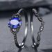Blue Zircon Fashion Instagram Internet Celebrity Wedding Engagement Ring_ipsvogv.com