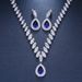 Necklace Bride Zircon Set Earrings Accessories Water Drop Banquet Jewelry Evening Wedding Dress Luxurious Women_ipsvogv.com