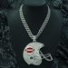 Full Rugby Helmet Alloy Pendant Hip Hop Personality Cool Fashion Exaggerated Men's Diamond Necklace_ipsvogv.com
