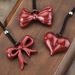 Autumn Winter Burgundy Ribbon Bow Pendant Necklace For Women Heart Ankola Red Long Sweater Chain Versatile Accessory_ipsvogv.com