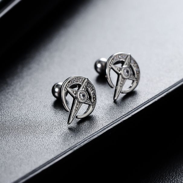Star Cross Earrings Men, New High-end Design, Exquisite Zircon Inlaid Earrings, Versatile Accessories For Women's_ipsvogv.com