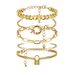 Jewelry Punk Hip-hop Style Lock For Women Mixed And Matched With Multi Element Geometric Round Buckle Set Bracelet_ipsvogv.com