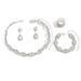 European & American Style Bridal Jewelry Set - Necklace, Bracelet, Earrings & Ring (4-Piece, Evening Dress Accessories)_ipsvogv.com
