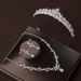 Wedding crown new style headband main wedding crown Korean style high end atmosphere necklace three piece female bride headdress_ipsvogv.com
