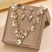 Women’s Jewelry Set Fashion Wedding Dress With Bridal Accessories Clavicle Necklace Earrings Two Piece Set Ladies Alloy Jewelry Set_ipsvogv.com