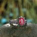 Sanjie Electroplated Gun Black Imitates Natural Mozambique Pomegranate Red Paired Ring For Women_ipsvogv.com