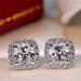 Exquisite And Versatile Daily Temperament Simple And Fashionable Zircon Micro Inlaid Colored Gemstone Square Earrings_ipsvogv.com