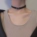 Black Leather Rope Choker Collar Collarbone Women's Summer Strap Minimalist Temperament Internet Celebrity Accessories_ipsvogv.com