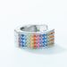 Circle Rainbow Earrings S925 Silver Inlaid With Four Rows Of Colored Diamonds Earrings For Men And Women Fashion Light Luxury Hip Hop_ipsvogv.com