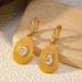 Women’s Jewelry Set Fashion Elegant Retro Gold Stainless Steel Inlaid Diamond White Diamond Oval Coin Pendant Earrings Jewelry Female_ipsvogv.com
