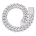 Men's Jewelry 28MM Diamond Shaped Cuban Chain Fully Inlaid With Square And Round Zircon Hip Hop Necklace Accessories_ipsvogv.com