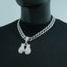 Men’s Jewelry Set Fashion Full Diamond Boxing Gloves Alloy Pendant Chain Trendy Personality Men's Cuban Chain Necklace Jewelry_ipsvogv.com