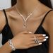 Simple Creative Design V-Shaped Water Drop Pendant Korean And Japanese Fashion Elegant New Necklace Earrings Bracelet_ipsvogv.com