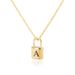 Stainless steel corrosion letter lock necklace men and women concentric lock pendant English letter necklace spot_ipsvogv.com