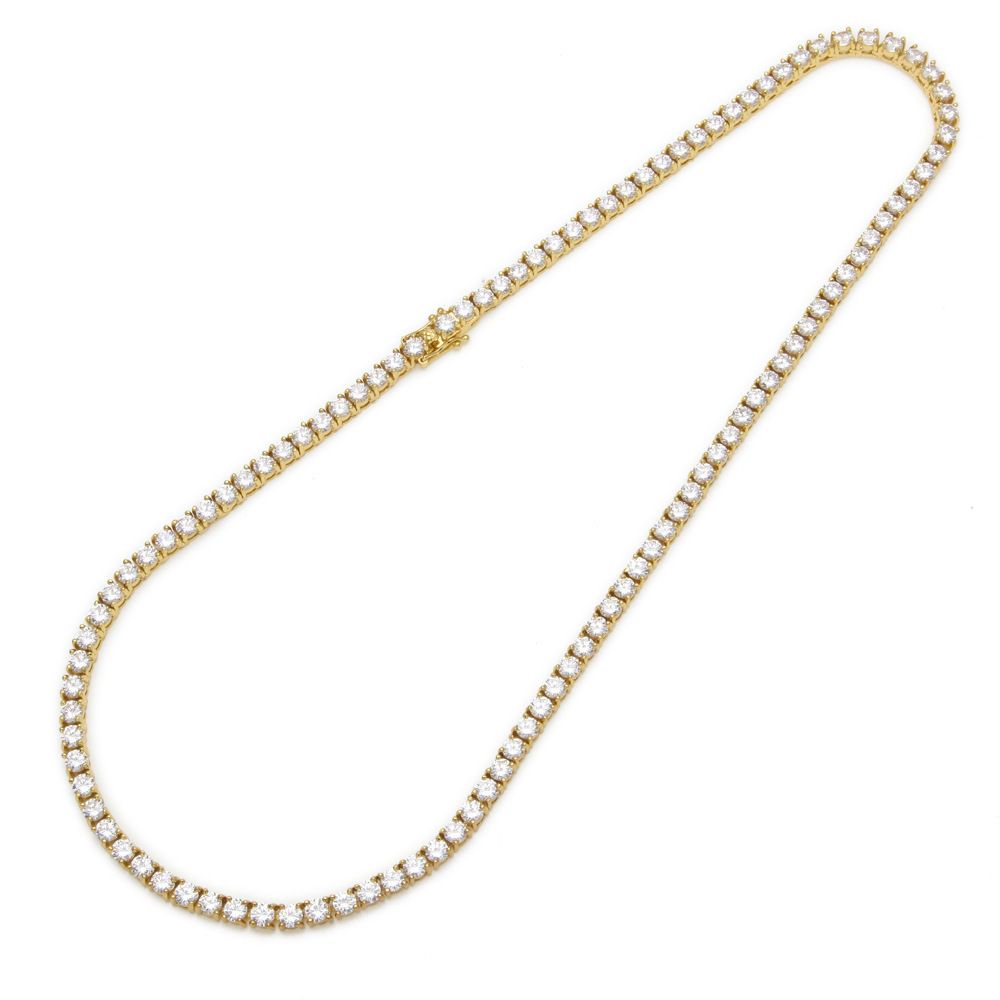 Zircon Tennis Jewelry Hip-Hop Men's Accessories Trendy Single Row Necklace_ipsvogv.com