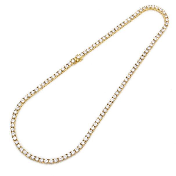 Zircon Tennis Jewelry Hip-Hop Men's Accessories Trendy Single Row Necklace_ipsvogv.com