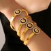Punk Style Diamond Studded Lion Head Round Brand Elastic Opening Titanium Steel Gold-plated Bracelet, Niche Personalized_ipsvogv.com