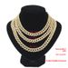 Hip Hop Feet Jewelry Accessories Alloy Lock Buckle Water Bracelet Full Chain Men's Necklace Women's Oval Diamond_ipsvogv.com