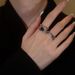 Geometric Wave Dark Zircon For Female Niche Design High End Open Finger Light Luxury Ins Cool Handsome Ring_ipsvogv.com