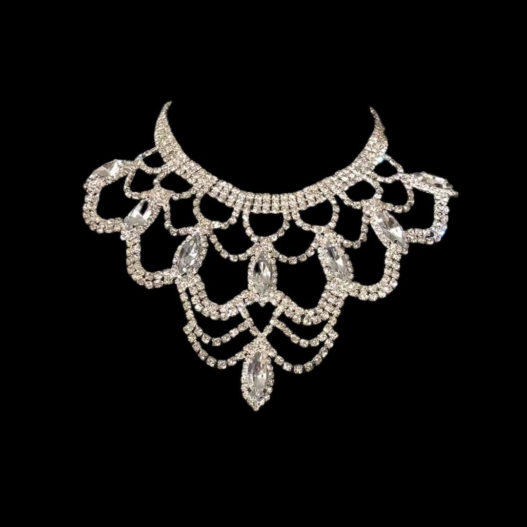 Bohemian exaggerated necklace fashion luxury rhinestone crystal necklace accessories necklace jewelry_ipsvogv.com
