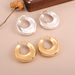 Full Glossy Concave And Convex Hollow Earrings C Shaped Earrings New Simple And Fashionable High End Earrings For Women_ipsvogv.com