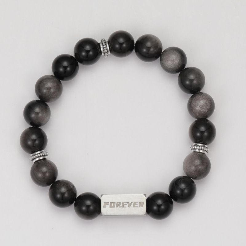 Silver Jewel Beaded Bracelet For Boys And Girls Titanium Steel Letters FOREVER Forever Accessories Couple Jewelry Bracelet_ipsvogv.com