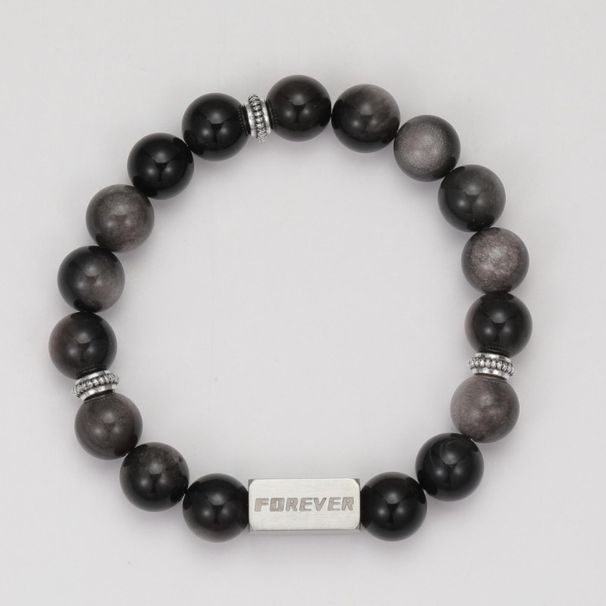 Silver Jewel Beaded Bracelet For Boys And Girls Titanium Steel Letters FOREVER Forever Accessories Couple Jewelry Bracelet_ipsvogv.com