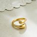 Unisex Fashion Simple All Match Light Luxury Glossy Water Drop Ring Female French Minimalist Adjustable Cross Open Ring_ipsvogv.com