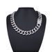 Unisex 20mm Round Chain Full Of Diamond Alloy Men's Necklace Street Rap Trend Hip Hop Style Cuban Chain_ipsvogv.com