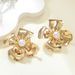 Silver Needle Exaggerated Metal Style Geometric Flower Tassel Personality Fashion Studs High-end Earrings_ipsvogv.com