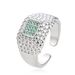 Women’s Jewelry Set Fashion Spot Trend Ins Light Luxury Style Square Diamond Zircon CZ Ring Opening Adjustable Wide Face Hand Jewelry_ipsvogv.com