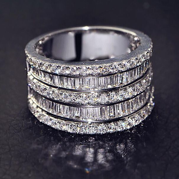 Cao Shi's New Five Row Shiny Atmospheric Women's Ring, Fashionable Proposal And Engagement Jewelry, Oversized Gift Ring_ipsvogv.com