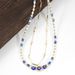 Glass Devil Eye Round Beads Shell 14K Gold OT Buckle Double Layer Necklace Clavicle Chain_ipsvogv.com