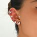 Japanese and Korean women's cute zircon inlaid earring set, light luxury, super sparkling, cat niche design, earrings,_ipsvogv.com