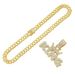 hip hop cool glossy king letter pendant necklace necklace Men's trendy cool Cuban chain accessories_ipsvogv.com