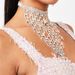 jewelry diamond mesh hollow long tassel neck chain multi-layer rhinestone chain necklace choker_ipsvogv.com