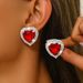 Unisex Hot Selling Love Crystal Glass Heart Shaped Earrings For Women Suitable For Women To Wear At Christmas_ipsvogv.com