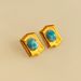 Hot Sale Real Gold Electroplated Titanium Steel Polished Lake Blue Natural Stone Earrings_ipsvogv.com