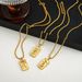 Hot Sale Vacuum Plated Gold Zircon Necklace Stainless Steel Square Sun Star Seal Pendant Necklace_ipsvogv.com