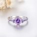 Natural Amethyst Zircon Silver Ring Fashion Wedding Heart Shaped Ring Jewelry Female_ipsvogv.com