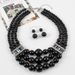 Creative multi-layer pearl with diamond inlaid necklace accessories collar_ipsvogv.com