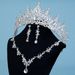 New Necklace Earrings Luxury Versatile Wedding Banquet Jewelry Alloy Water Diamond Bridal Crown Set_ipsvogv.com