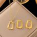 French Ins Geometric Square Necklace Collarbone Chain Titanium Steel Gold Earrings Jewelry Women's Set_ipsvogv.com